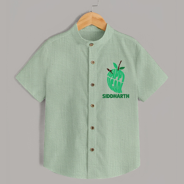 Happy Ugadi Classic Personalized Kids Shirt - MINT GREEN - 0 - 6 Months Old (Chest 23")