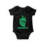 Happy Ugadi Classic Personalized Kids Romper - BLACK - New Born (Chest 14")