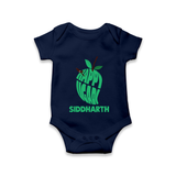 Happy Ugadi Classic Personalized Kids Romper - NAVY BLUE - New Born (Chest 14")