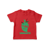 Happy Ugadi Classic Personalized Kids T-Shirt - RED - 0-5 Months Old (Chest 17")