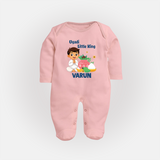 Ugadi Little King Personalized Kids fullbody Suit - BABY PINK - New Born (Chest 7.5")