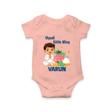 Ugadi Little King Personalized Kids Romper - PEACH - New Born (Chest 14")