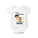 Ugadi Little King Personalized Kids Romper - WHITE - New Born (Chest 14")