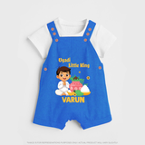 Ugadi Little King Personalized Kids Dungaree - COBALT BLUE - 0 - 5 Months Old (Chest 18")