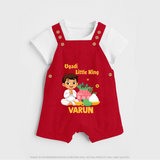 Ugadi Little King Personalized Kids Dungaree - RED - 0 - 5 Months Old (Chest 18")