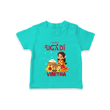 Happy Ugadi Cartoon Girl Theme Kids T-Shirt - TEAL - 0-5 Months Old (Chest 17")