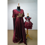 Regal Burgundy Starry Family Outfit Set