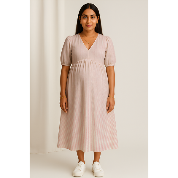 Rosé Stripe Cotton Customised Maternity Wear.