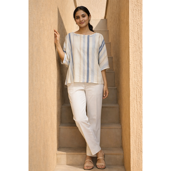 Ivory Breeze Striped Top