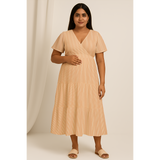 Peach Meadow Stripes Cotton Customised Maternity Wear.