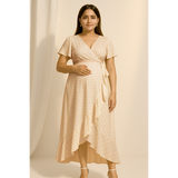 Cream Ikat Soft Cotton Customised Maternity Wear.