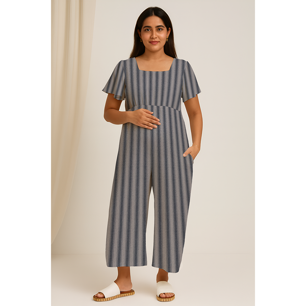 Muted Blue-Grey Stripes Customised Maternity Collection