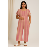 Rosewood Stripe Cotton Customised Maternity Wear