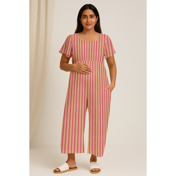 Rosewood Stripe Cotton Customised Maternity Wear