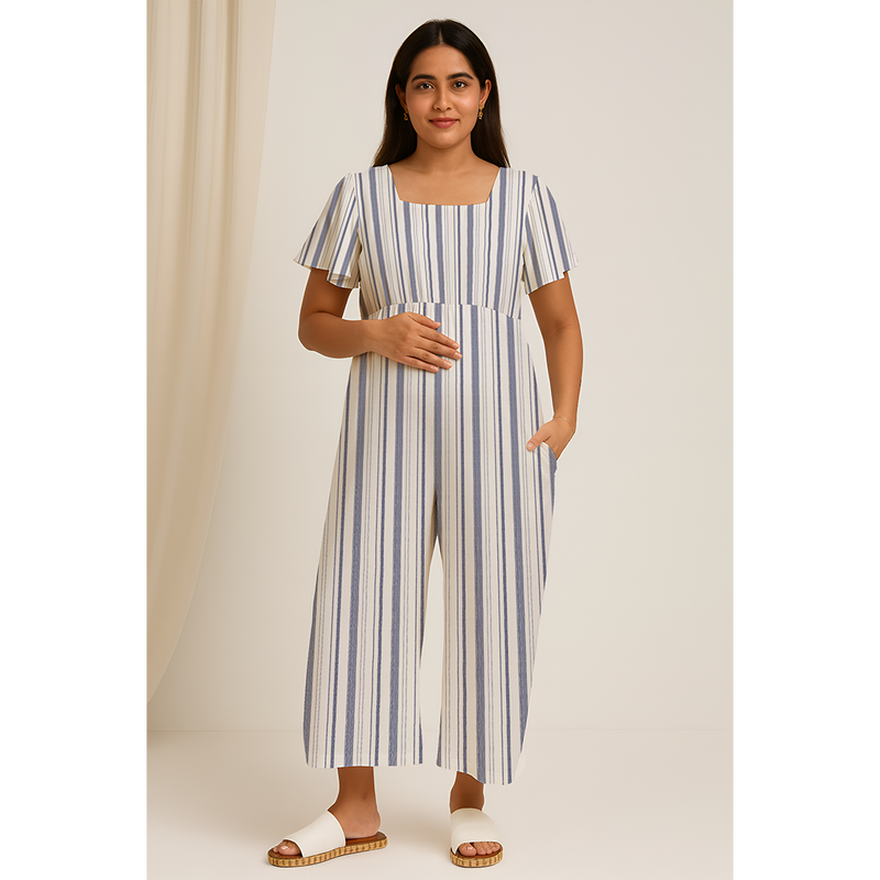 Coastal Stripe Cotton Customised Maternity Wear.