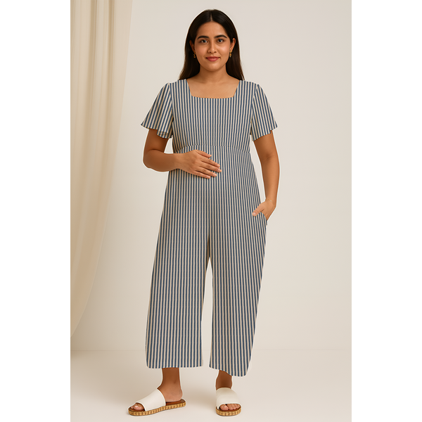 Blue Striped  Cotton Customised Maternity wear Collection