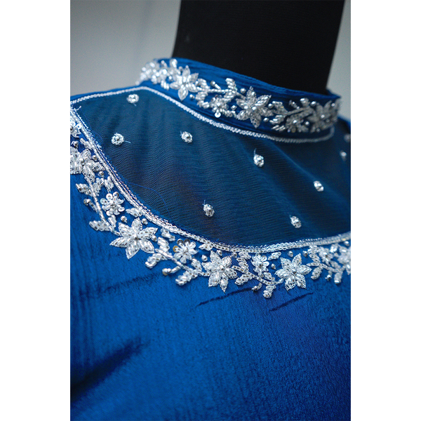 Royal Blue & White Family Ethnic Outfit Set
