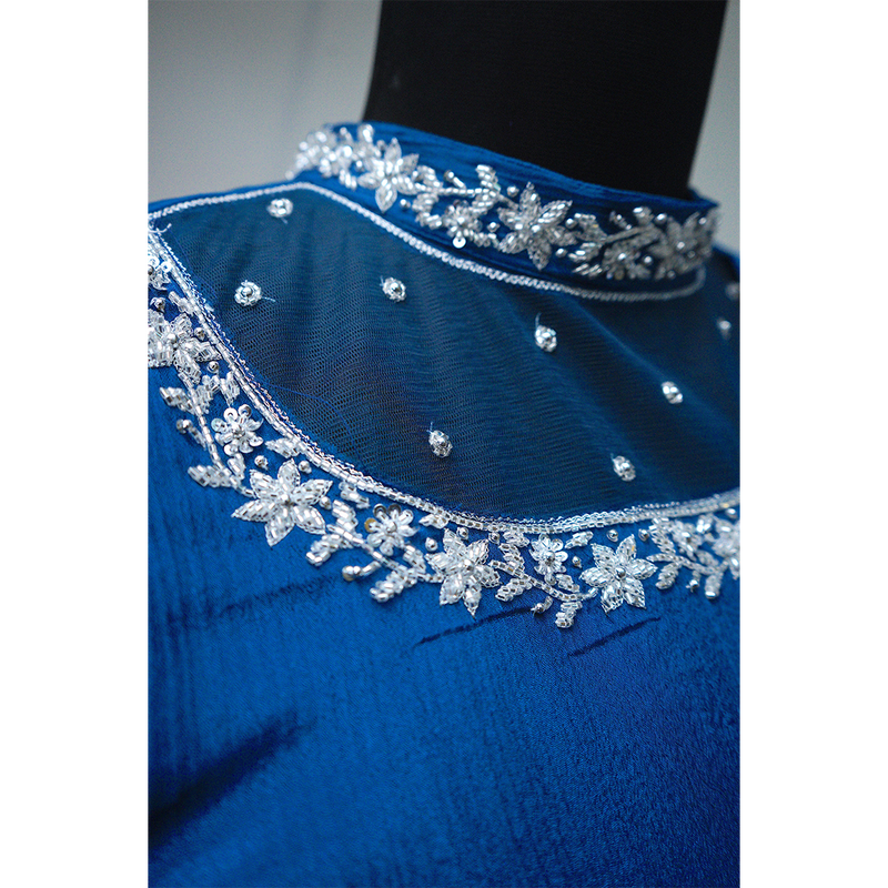 Royal Blue & White Family Ethnic Outfit Set