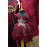 Regal Burgundy Starry Family Outfit Set