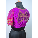 "Elegant Butterfly Embroidered Handwork Blouse"