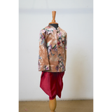 Regal Velvet Beige & Mustard Draped Family Ethnic Wear Set