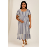 Indigo Breeze Stripe Cotton Customised  Maternity Wear Collection