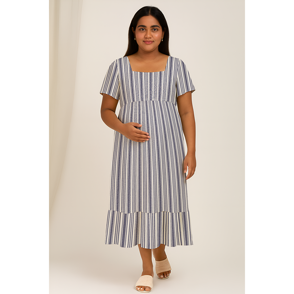 Indigo Breeze Stripe Cotton Customised  Maternity Wear Collection