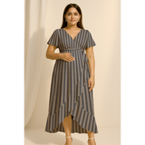 Muted Blue-Grey Stripes Customised Maternity Collection