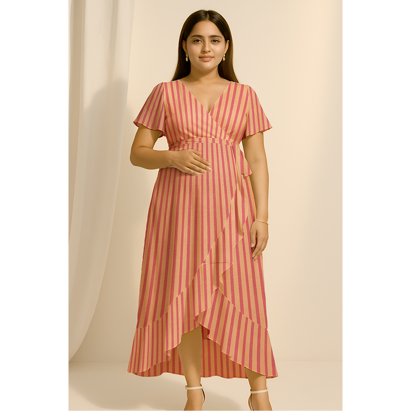 Rosewood Stripe Cotton Customised Maternity Wear
