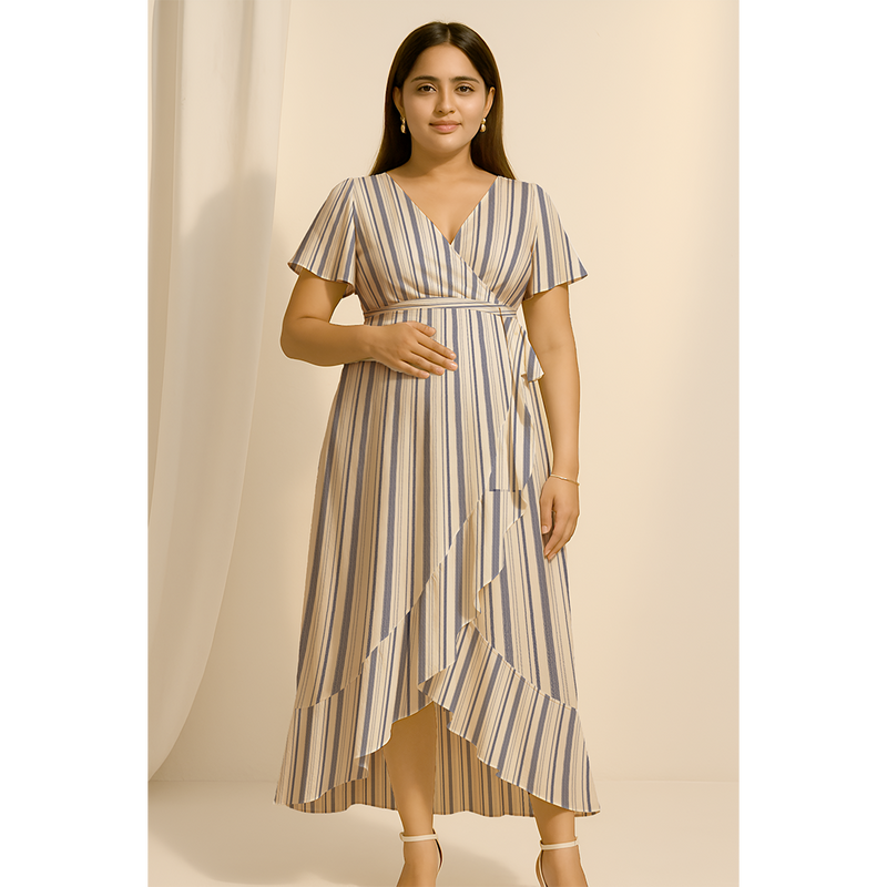 Coastal Stripe Cotton Customised Maternity Wear.