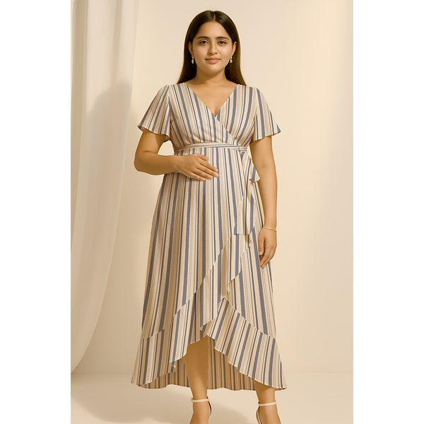 Coastal Stripe Cotton Customised Maternity Wear.