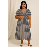 Muted Blue-Grey Stripes Customised Maternity Collection