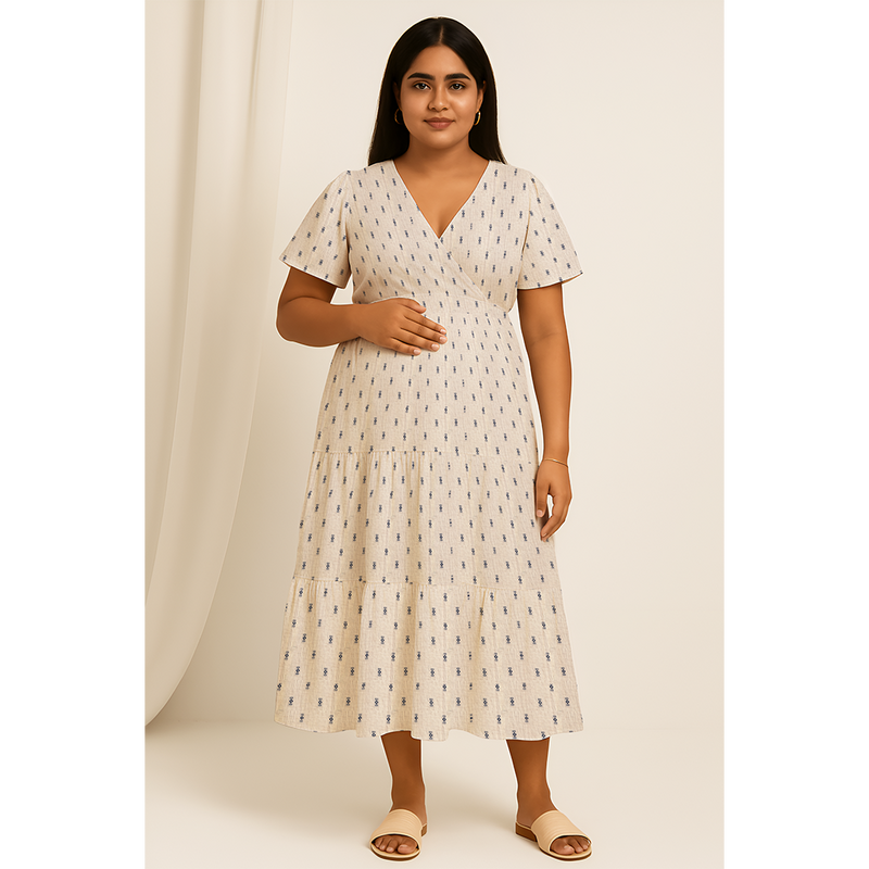 Indigo Speck Cotton  Customised Maternity Collection