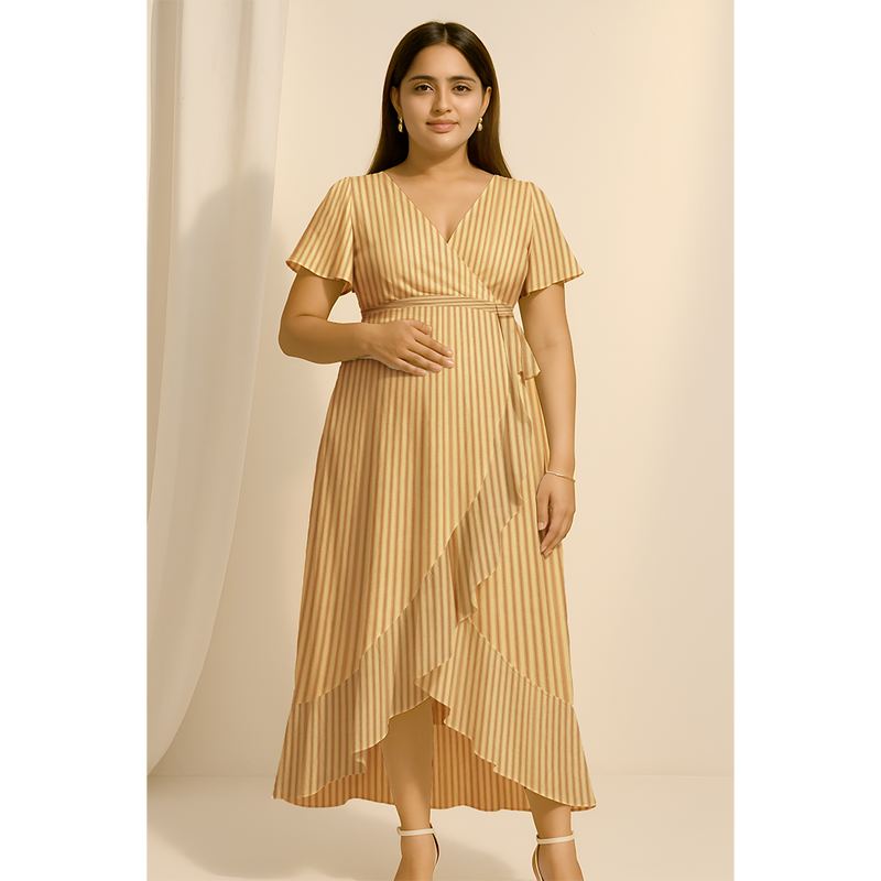 Mocha Stripe Cotton Customised Maternity Collection