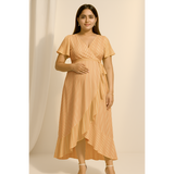 Peach Meadow Stripes Cotton Customised Maternity Wear.