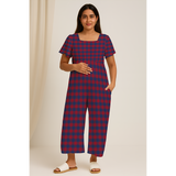 Ruby Indigo Checks Customised Maternity Wear.