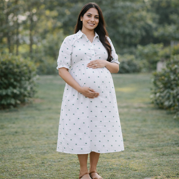 Soft Green Leaf Customised Maternity wear
