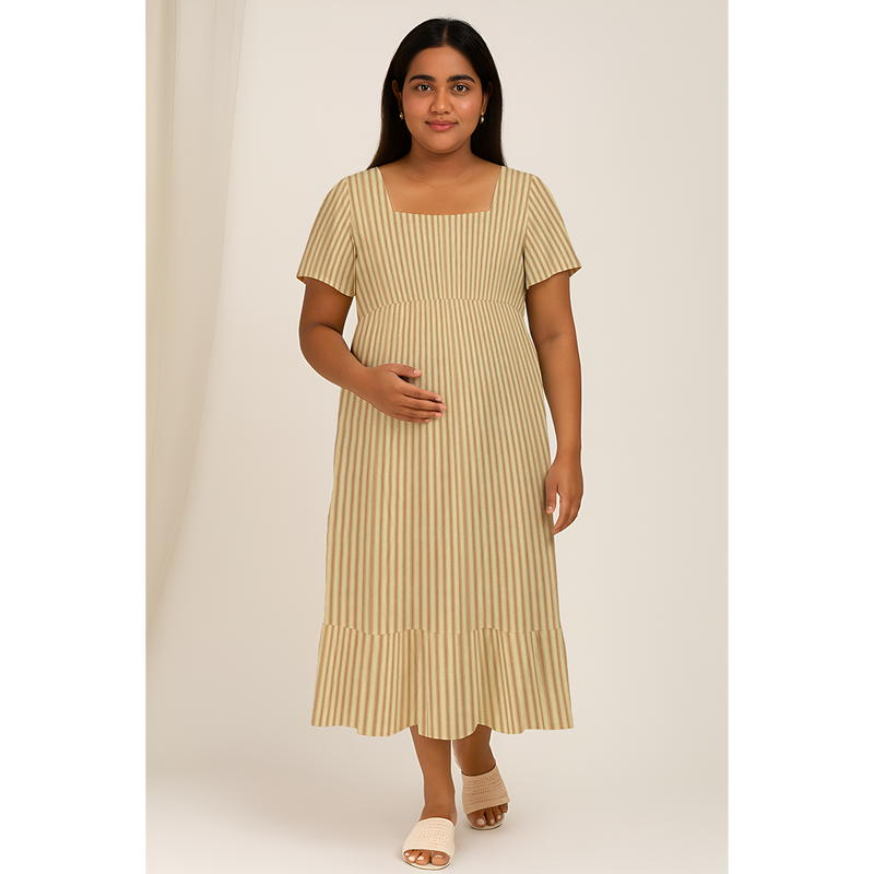 Mocha Stripe Cotton Customised Maternity Collection