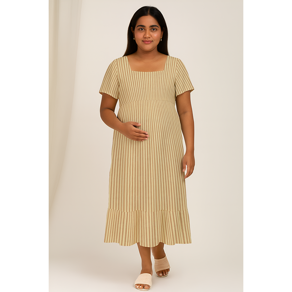 Mocha Stripe Cotton Customised Maternity Collection