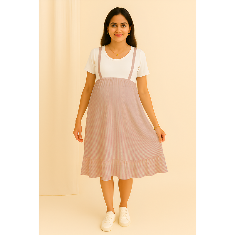 Rosé Stripe Cotton Customised Maternity Wear.
