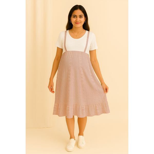 Rosé Stripe Cotton Customised Maternity Wear.