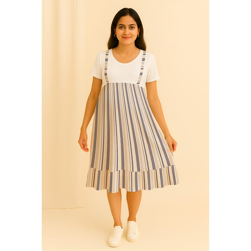 Coastal Stripe Cotton Customised Maternity Wear.