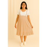 Peach Meadow Stripes Cotton Customised Maternity Wear.