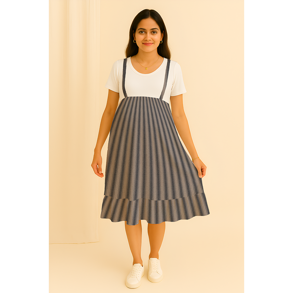 Muted Blue-Grey Stripes Customised Maternity Collection