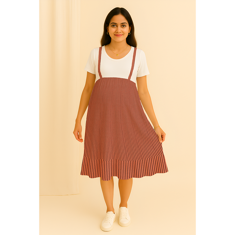 Terracotta Stripe Cotton Customised Maternity Wear Collection