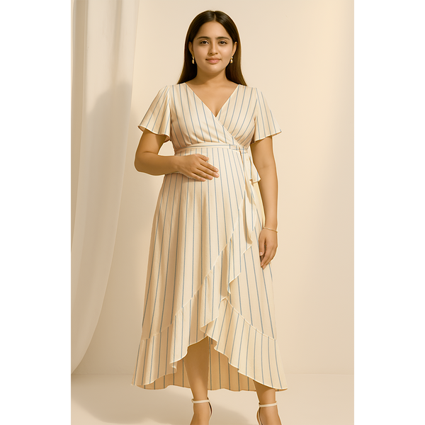 Blue Stripe Cotton Customised Maternity Wear