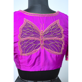 "Elegant Butterfly Embroidered Handwork Blouse"