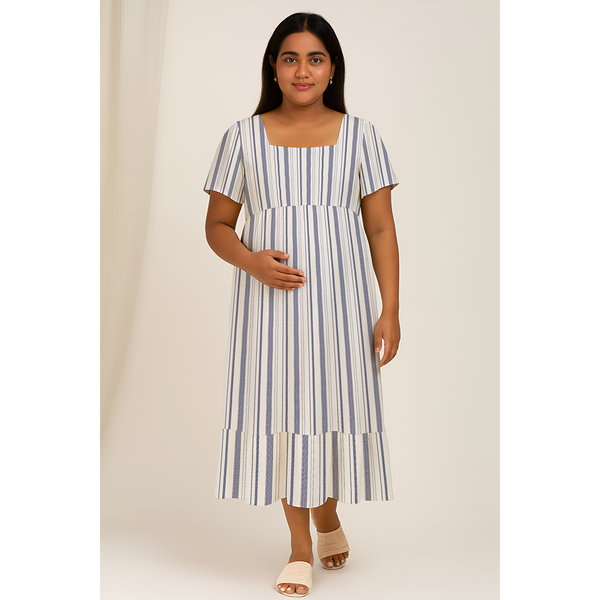 Coastal Stripe Cotton Customised Maternity Wear.