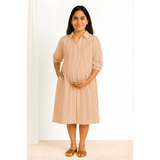 Peach Meadow Stripes Cotton Customised Maternity Wear.