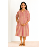 Rosewood Stripe Cotton Customised Maternity Wear